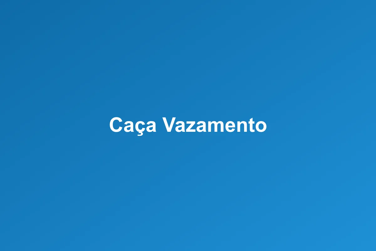 Caça vazamento em Teresina